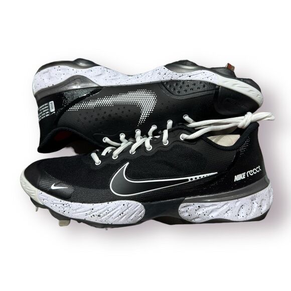 Nike Low Baseball Cleats Size‎ 9 Alpha Huarache Elite 3 CK0746-010 Black/White - Picture 1 of 12